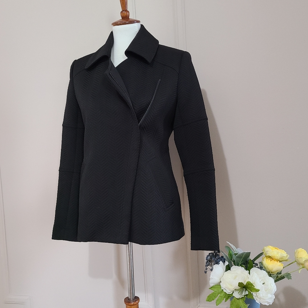 Reiss black moto jacket coat small